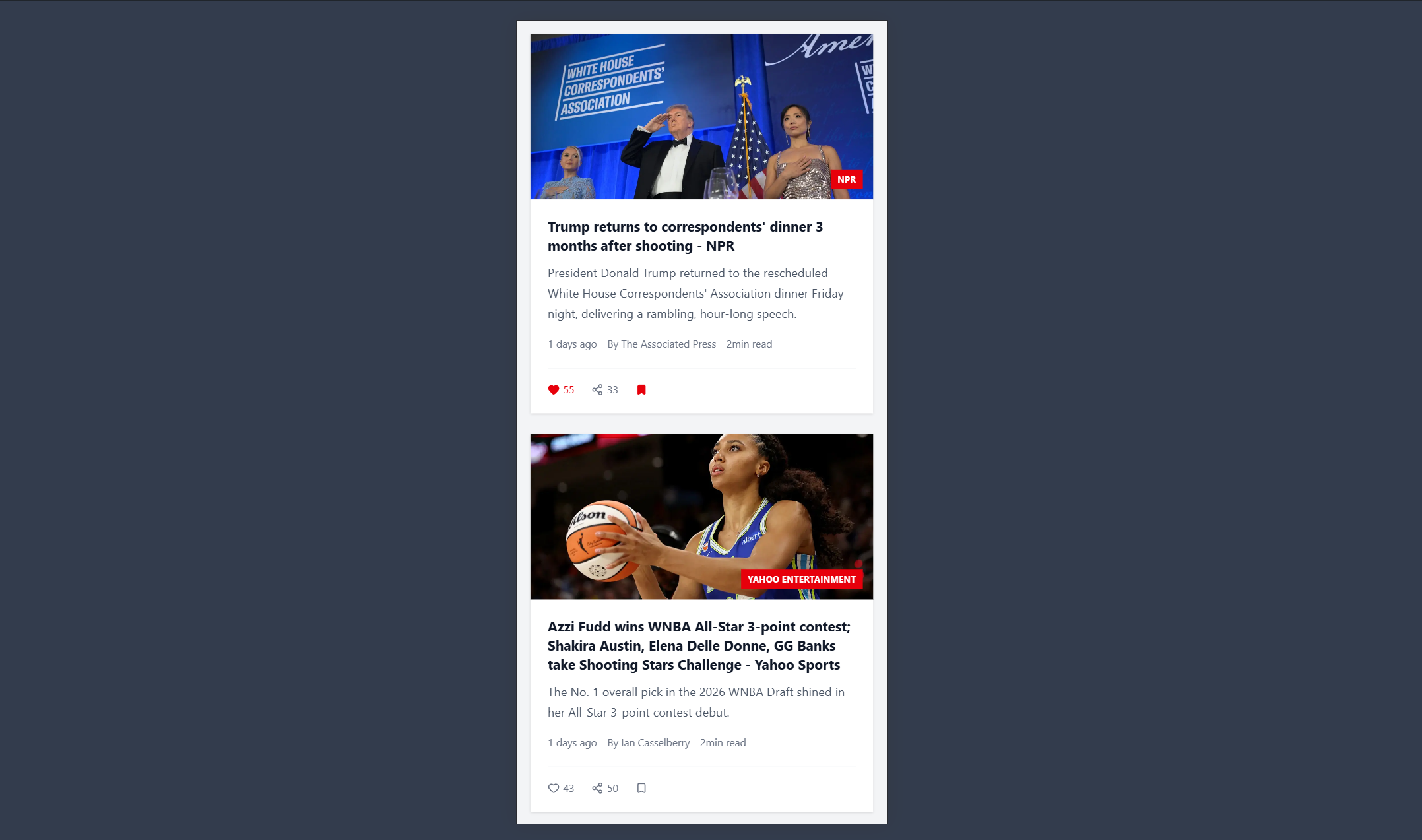 NBC News Portal mobile design