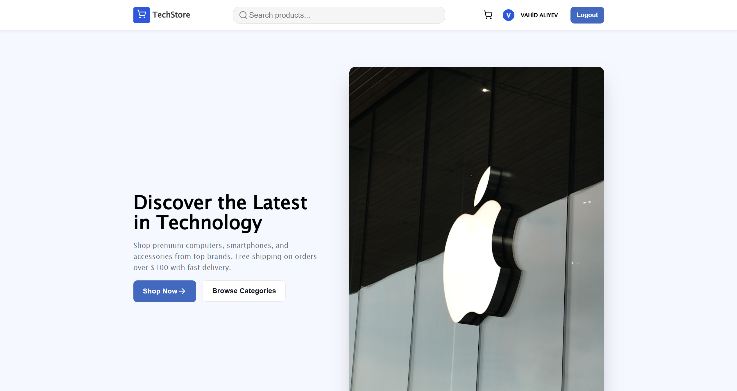 Tech Store e-commerce website